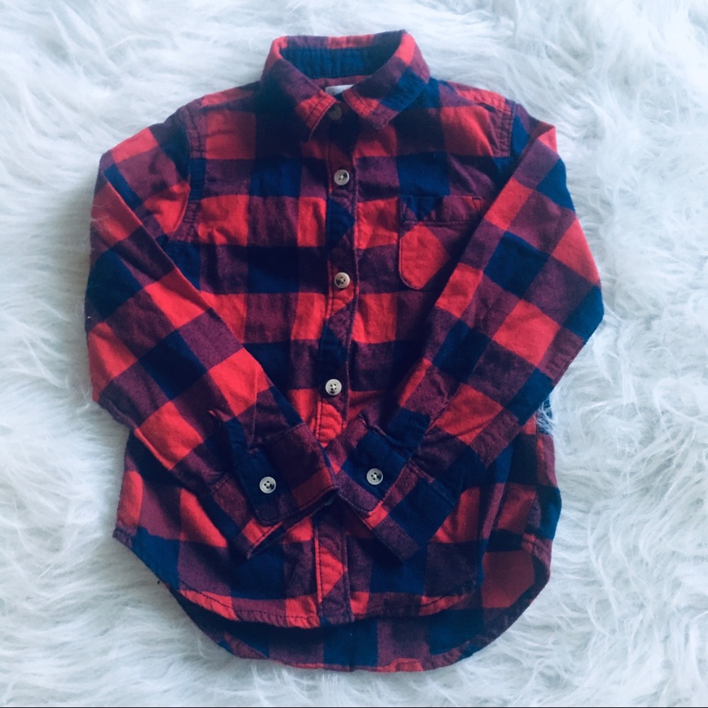 Cat&Jack Boys Size 4/5 Plaid Buffalo check flannel